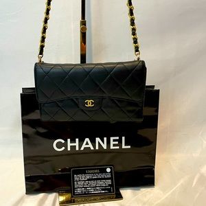 💯AUTH CHANEL caviar diamond stitch double flap WOC